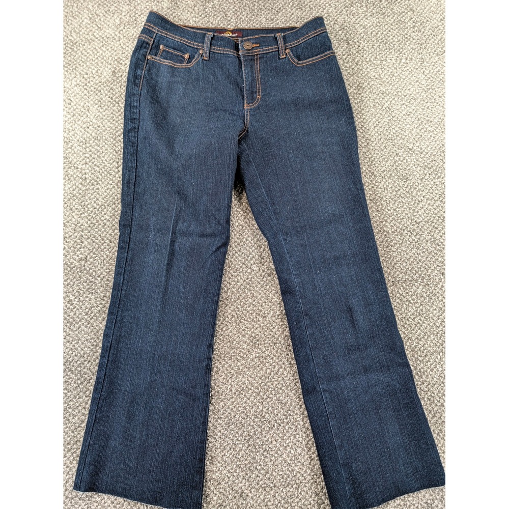 Jordache Womens Dark Wash Raw Hem Denim Jeans Blue Size 10 JMBZ2078